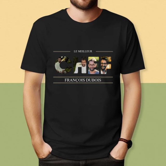 Collage Photo De Lettre: Le Meilleur Chef 2 - T-Shirt Pour Hommes