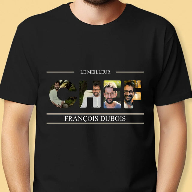 Collage Photo De Lettre: Le Meilleur Chef 2 - T-Shirt Pour Hommes