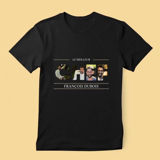 Collage Photo De Lettre: Le Meilleur Chef 2 - T-Shirt Pour Hommes