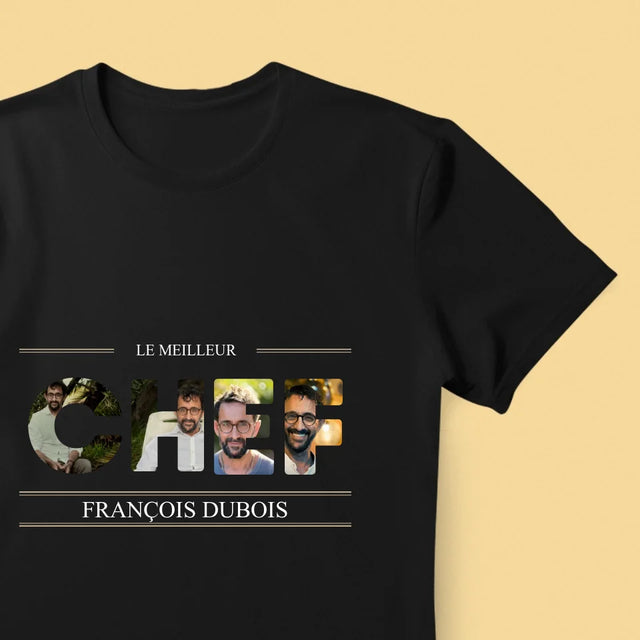 Collage Photo De Lettre: Le Meilleur Chef 2 - T-Shirt Pour Hommes