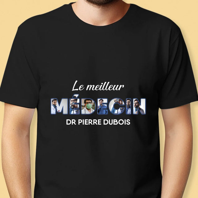 Collage Photo De Lettre: Le Meilleur Médecin - T-Shirt Pour Hommes