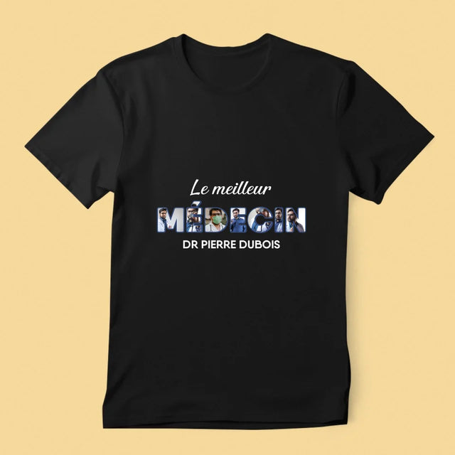 Collage Photo De Lettre: Le Meilleur Médecin - T-Shirt Pour Hommes