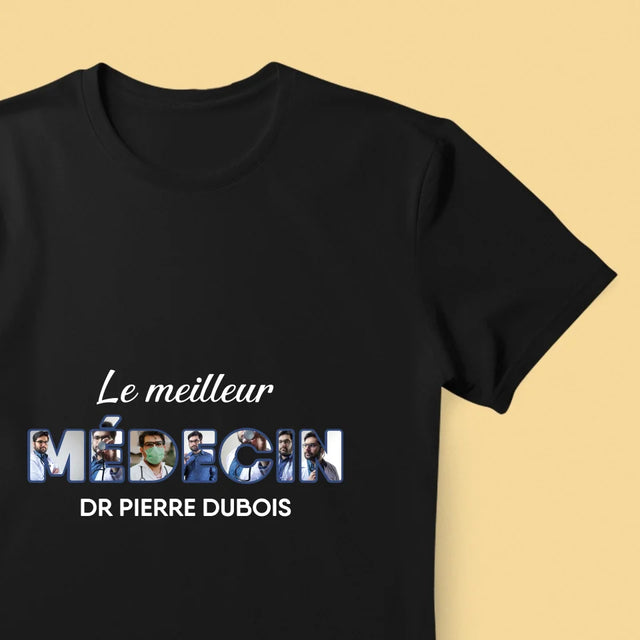 Collage Photo De Lettre: Le Meilleur Médecin - T-Shirt Pour Hommes