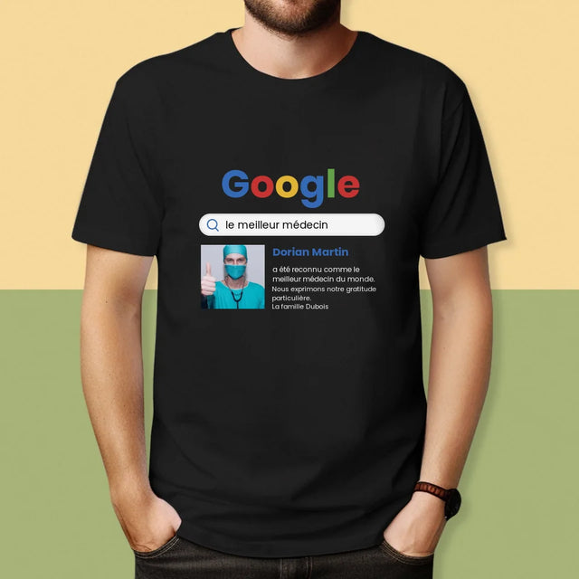 La Photo Et Un Texte: Meilleur Médecin Résultat Google - T-Shirt Pour Hommes