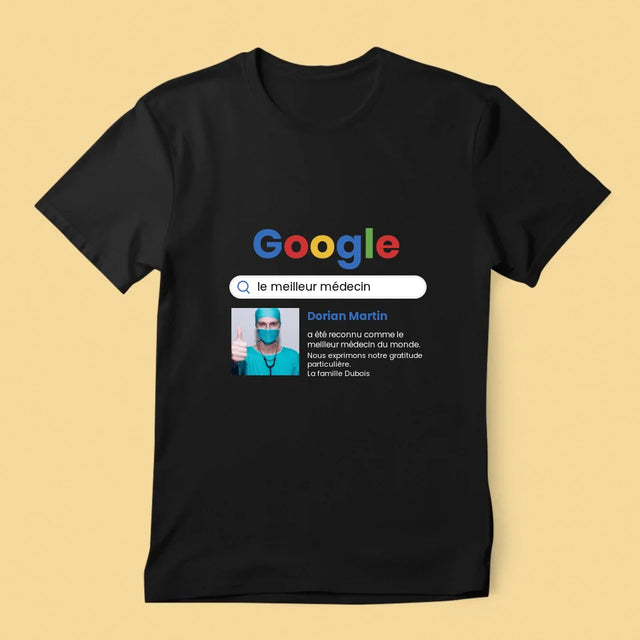 La Photo Et Un Texte: Meilleur Médecin Résultat Google - T-Shirt Pour Hommes