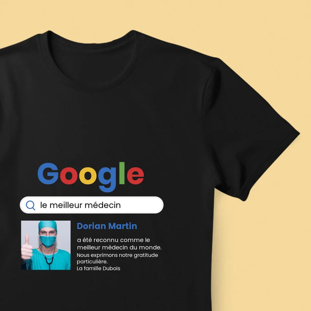 La Photo Et Un Texte: Meilleur Médecin Résultat Google - T-Shirt Pour Hommes