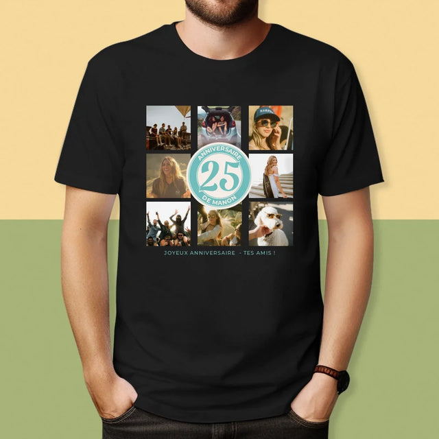 Le Collage Photo: 25 Anniversaire - T-Shirt Pour Hommes