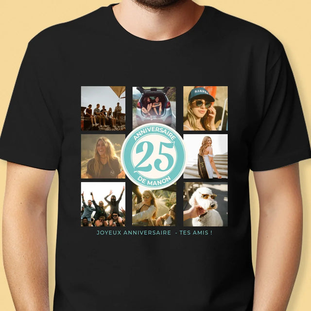 Le Collage Photo: 25 Anniversaire - T-Shirt Pour Hommes