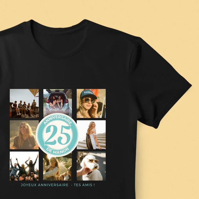 Le Collage Photo: 25 Anniversaire - T-Shirt Pour Hommes