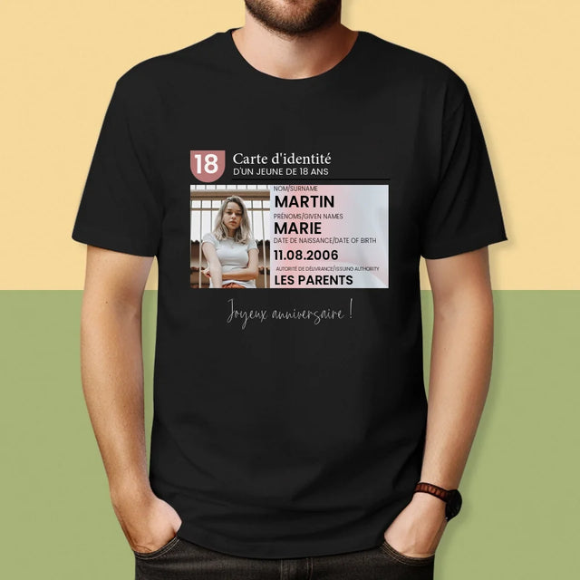 La Photo Et Un Texte: Carte D'Identité - T-Shirt Pour Hommes