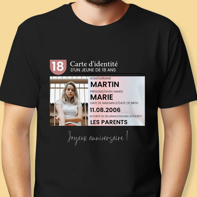 La Photo Et Un Texte: Carte D'Identité - T-Shirt Pour Hommes