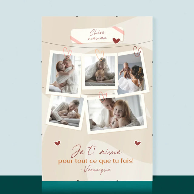 Le Collage Photo: Je T'Aime Maman Photos - Affiche