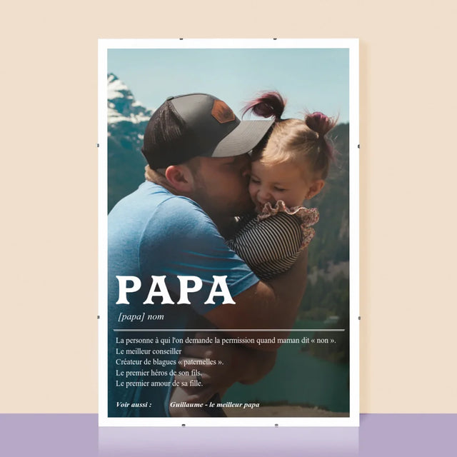 La Photo Et Un Texte: Papa La Définition - Affiche