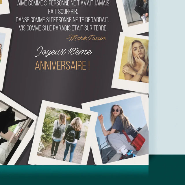 Le Collage Photo: Vœux D'Anniversaire - Affiche