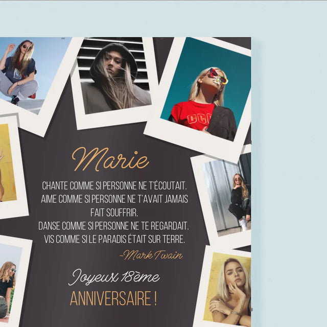 Le Collage Photo: Vœux D'Anniversaire - Affiche