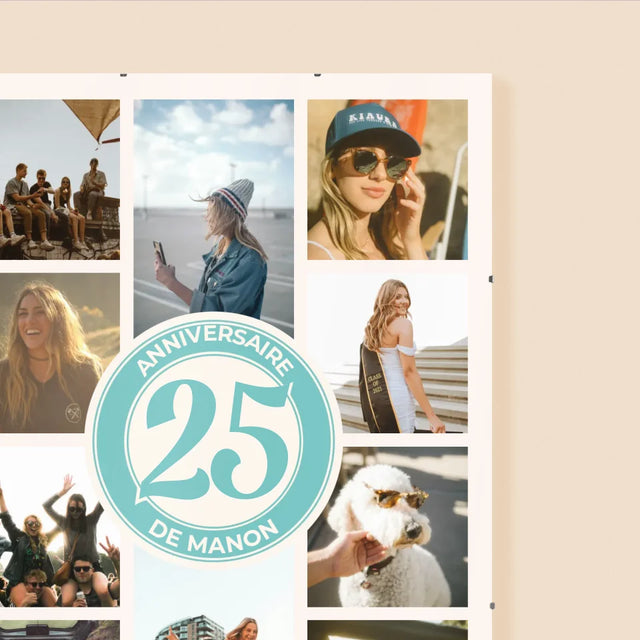 Le Collage Photo: 25 Anniversaire - Affiche