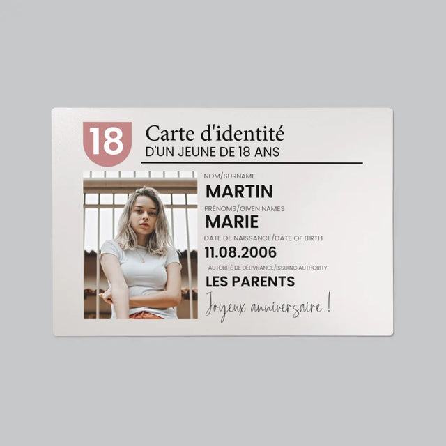 La Photo Et Un Texte: Carte D'Identité - Sous-Main Bureau