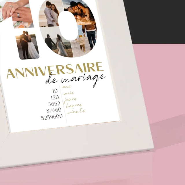 Collage Photo De Lettre: 10 Anniversaire De Mariage - Cadre Photo