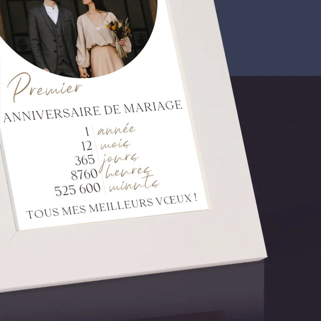 La Photo Et Un Texte: Premier Anniversaire De Mariage - Cadre Photo