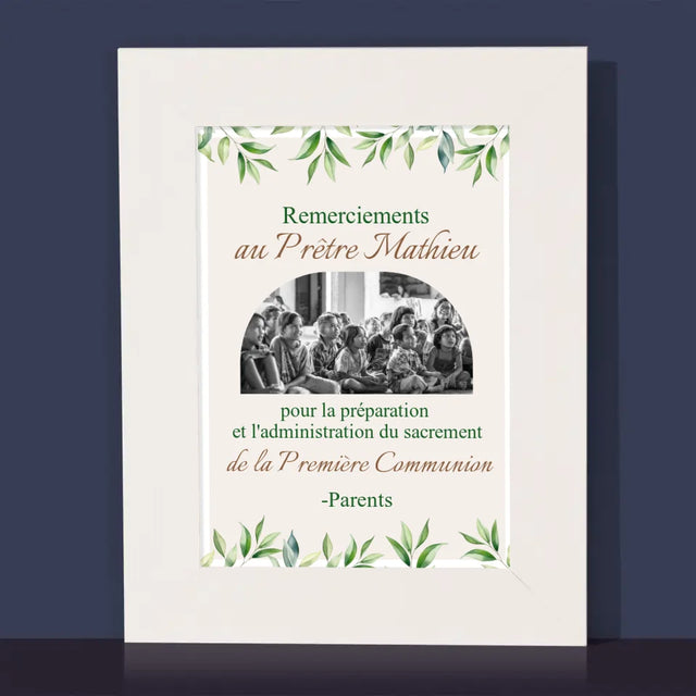 La Photo Et Un Texte: Remerciements Au Prêtre Communion - Cadre Photo