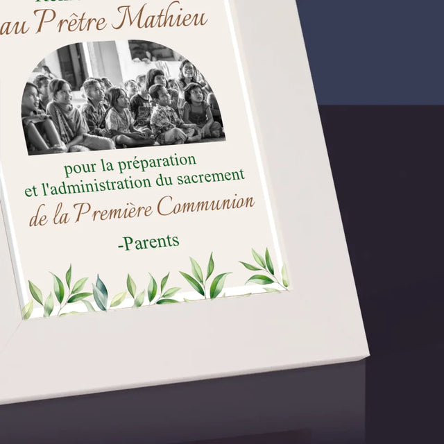 La Photo Et Un Texte: Remerciements Au Prêtre Communion - Cadre Photo