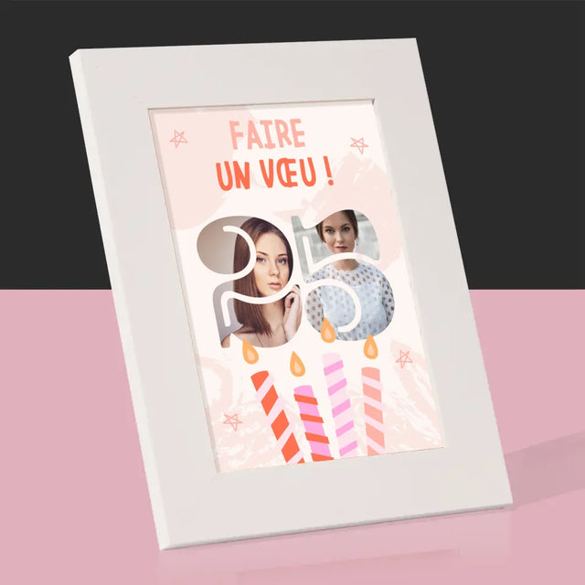 Collage Photo De Lettre: Faire Un Vœu - Cadre Photo