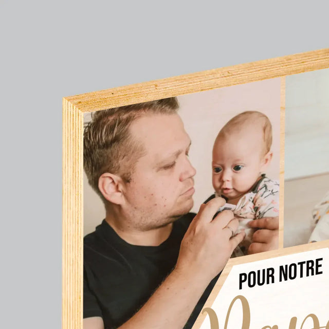 Le Collage Photo: Pour Notre Papa - Impression Sur Bois