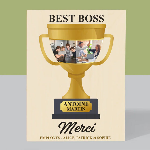 Le Collage Photo: Best Boss Coupe - Impression Sur Bois