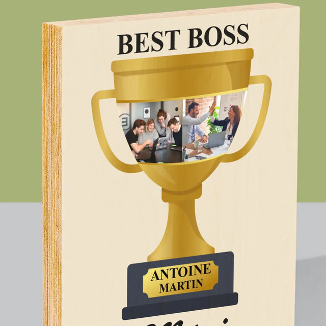 Le Collage Photo: Best Boss Coupe - Impression Sur Bois