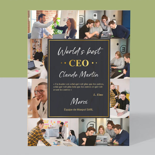 Le Collage Photo: World’S Best Ceo - Impression Sur Bois