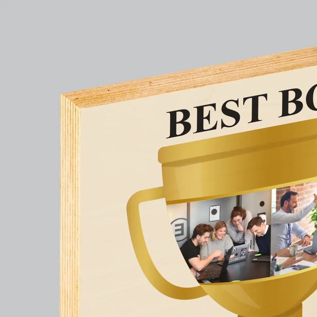 Le Collage Photo: Best Boss Coupe - Impression Sur Bois