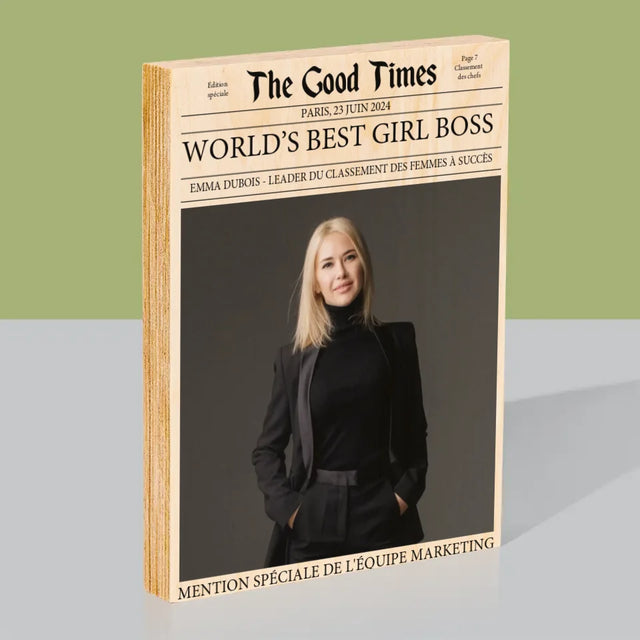 La Couverture De Magazine: World’S Best Girl Boss - Impression Sur Bois