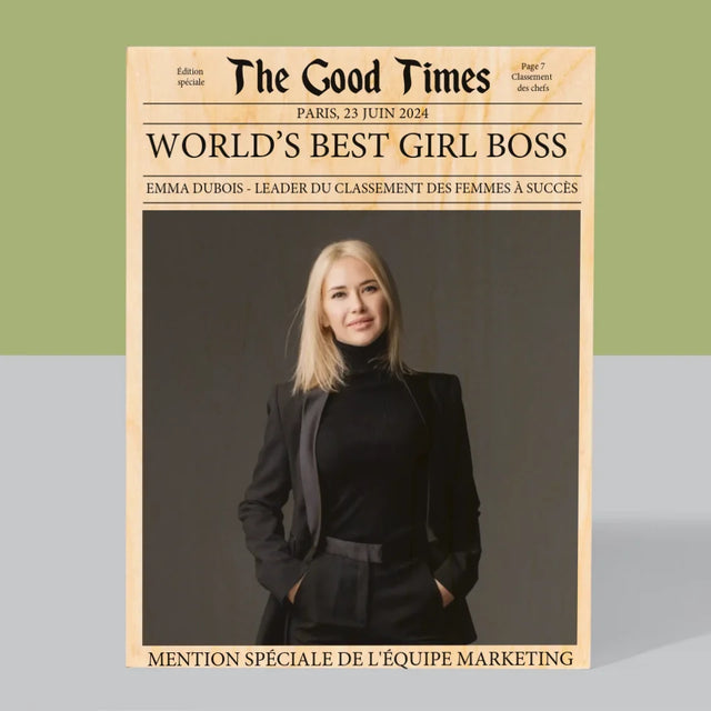 La Couverture De Magazine: World’S Best Girl Boss - Impression Sur Bois