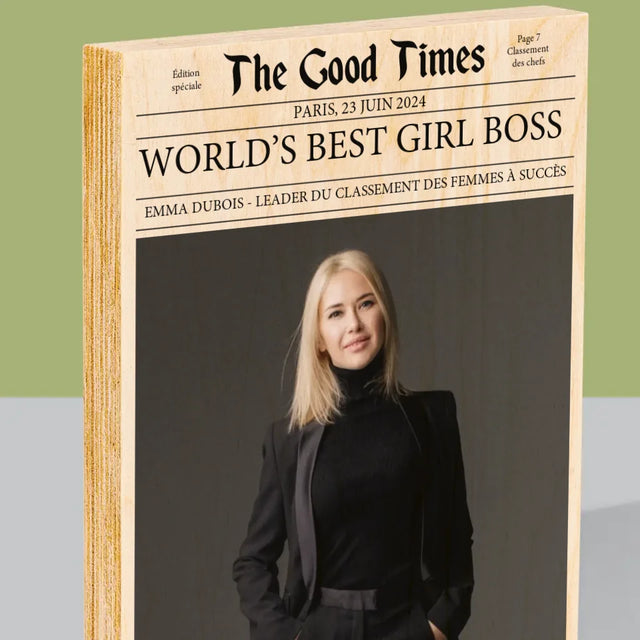 La Couverture De Magazine: World’S Best Girl Boss - Impression Sur Bois