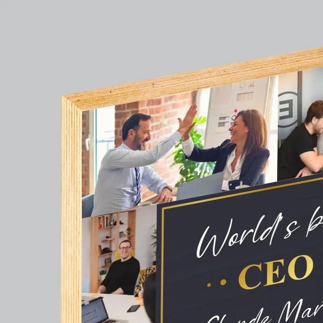 Le Collage Photo: World’S Best Ceo - Impression Sur Bois