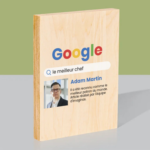 La Photo Et Un Texte: Meilleur Patron Résultat Google - Impression Sur Bois