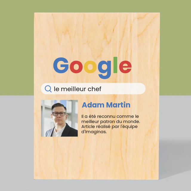 La Photo Et Un Texte: Meilleur Patron Résultat Google - Impression Sur Bois