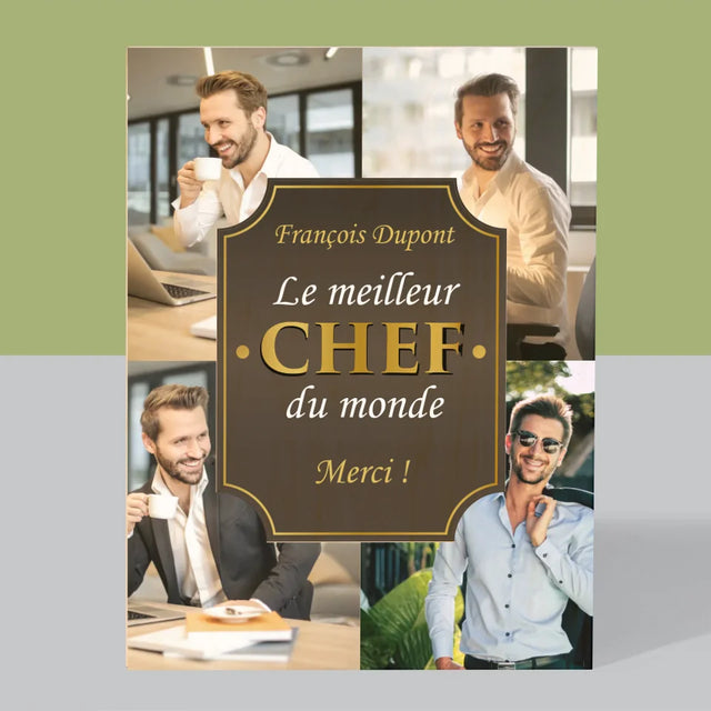 Le Collage Photo: Le Meilleur Patron - Impression Sur Bois