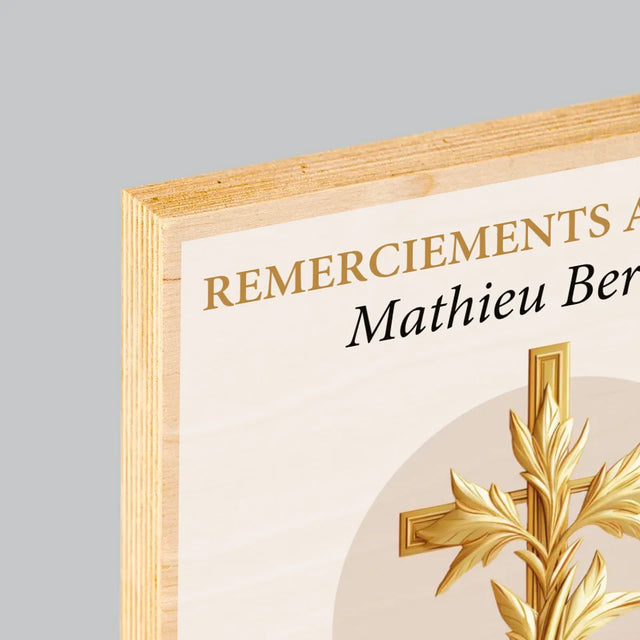 Le Prénom Et Un Texte: Remerciements Au Prêtre  - Impression Sur Bois