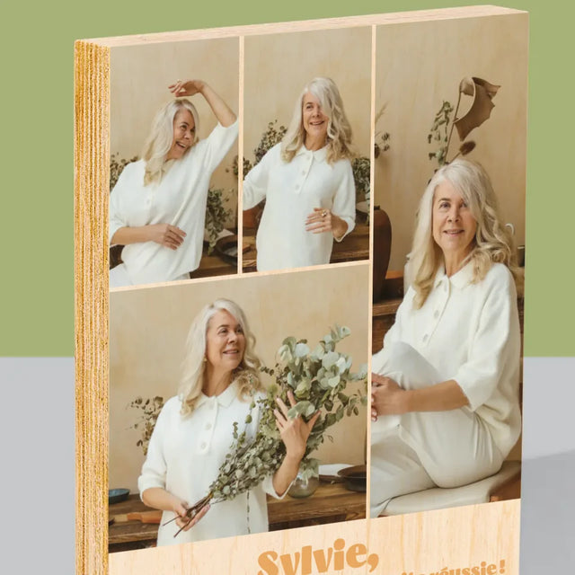 Le Collage Photo: Une Retraite Réussie - Impression Sur Bois