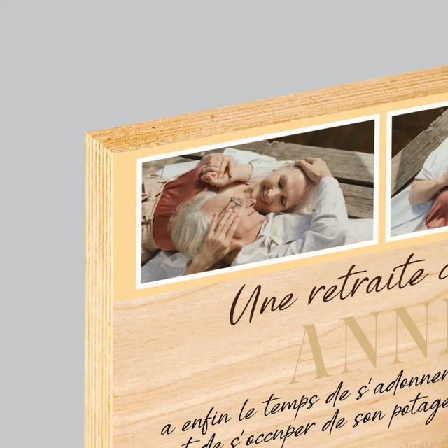 Le Collage Photo: Une Retraite Colorée - Impression Sur Bois