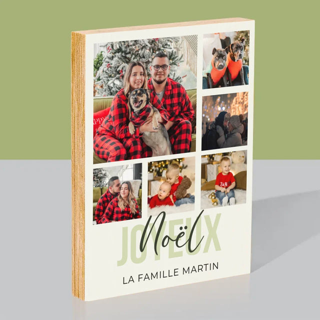 Le Collage Photo: Joyeux Noël - Impression Sur Bois