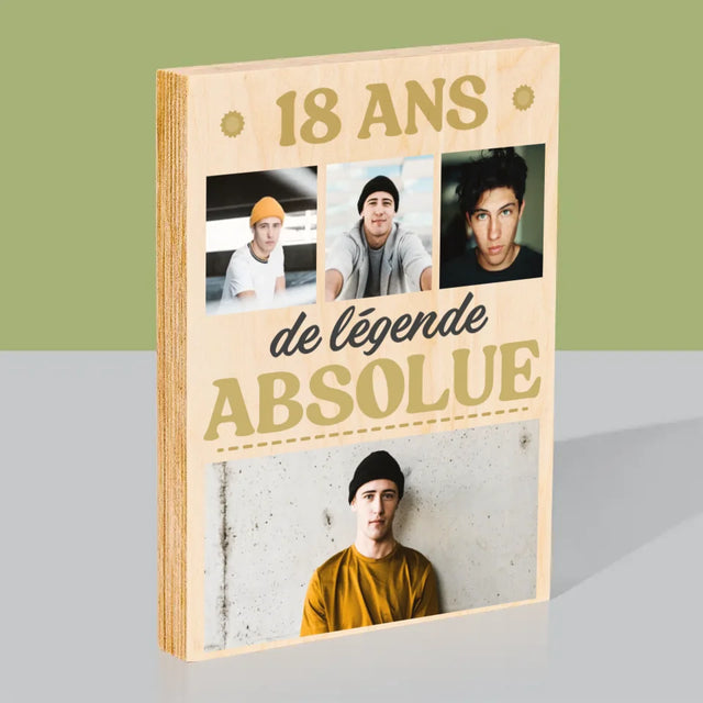 Le Collage Photo: 18 Ans De Légende Absolue - Impression Sur Bois