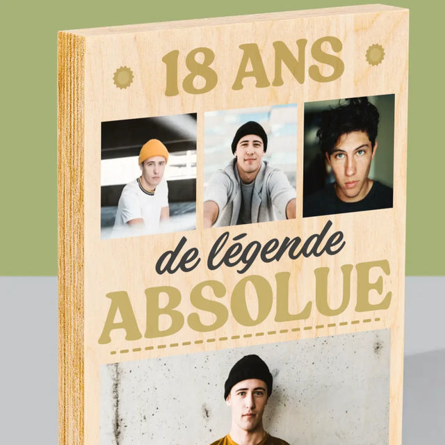 Le Collage Photo: 18 Ans De Légende Absolue - Impression Sur Bois