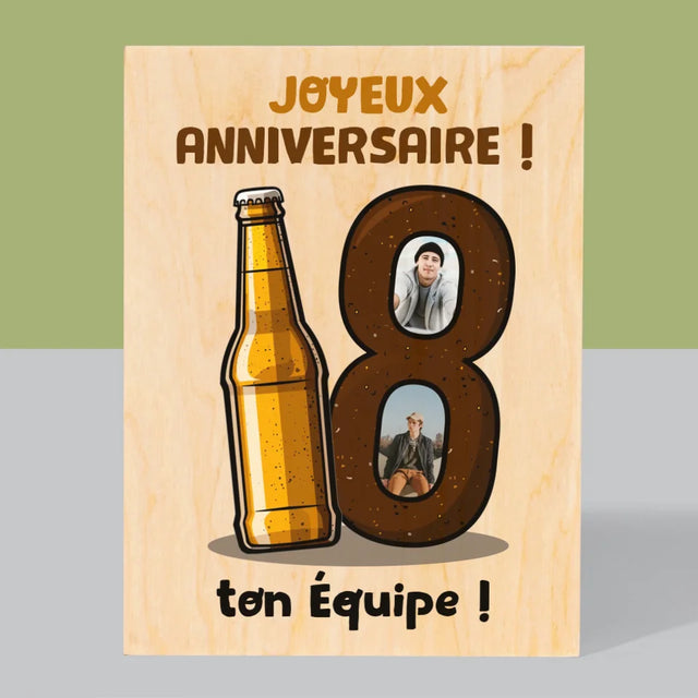 Le Collage Photo: 18 Bière - Impression Sur Bois