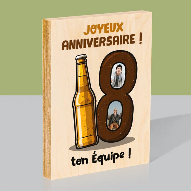 Le Collage Photo: 18 Bière - Impression Sur Bois