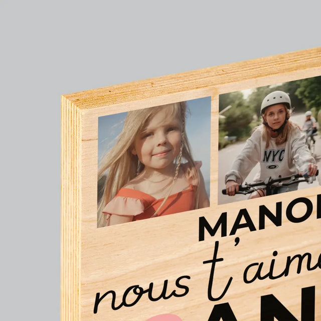 Le Collage Photo: Nous T'Aimons Depuis 18 Ans - Impression Sur Bois