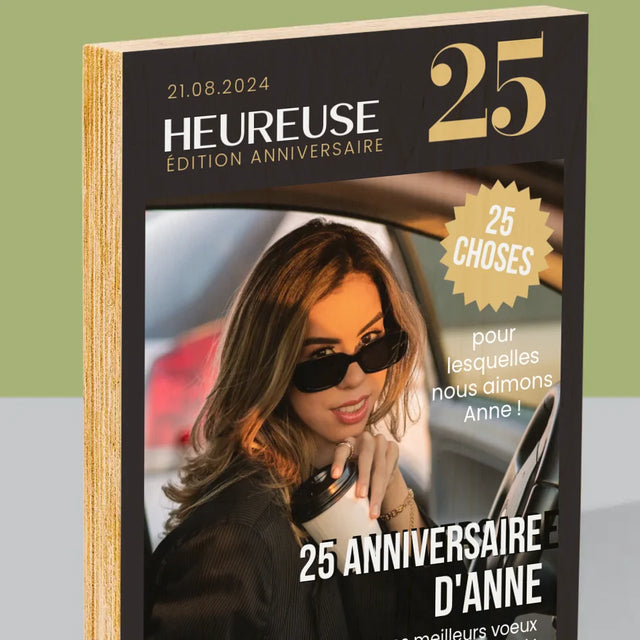 La Couverture De Magazine: Heureuse 25 - Impression Sur Bois