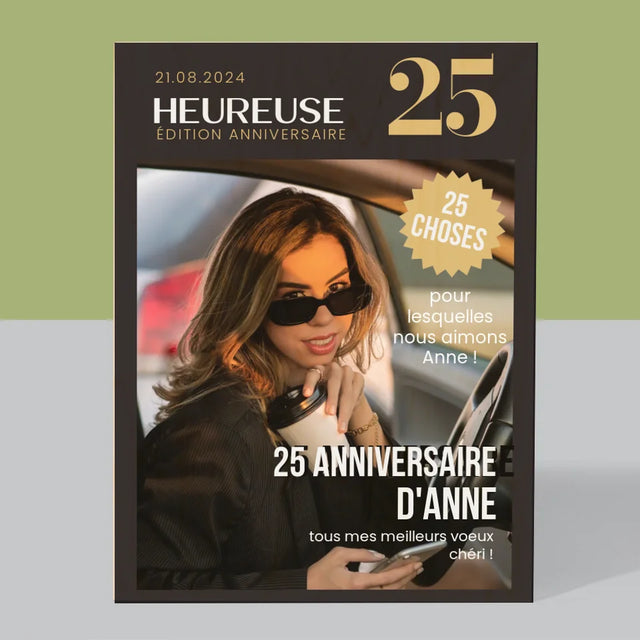 La Couverture De Magazine: Heureuse 25 - Impression Sur Bois