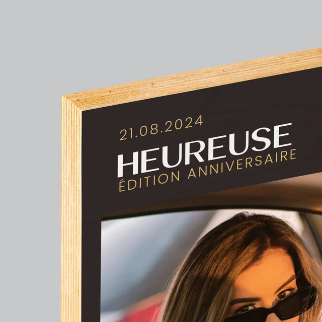 La Couverture De Magazine: Heureuse 25 - Impression Sur Bois